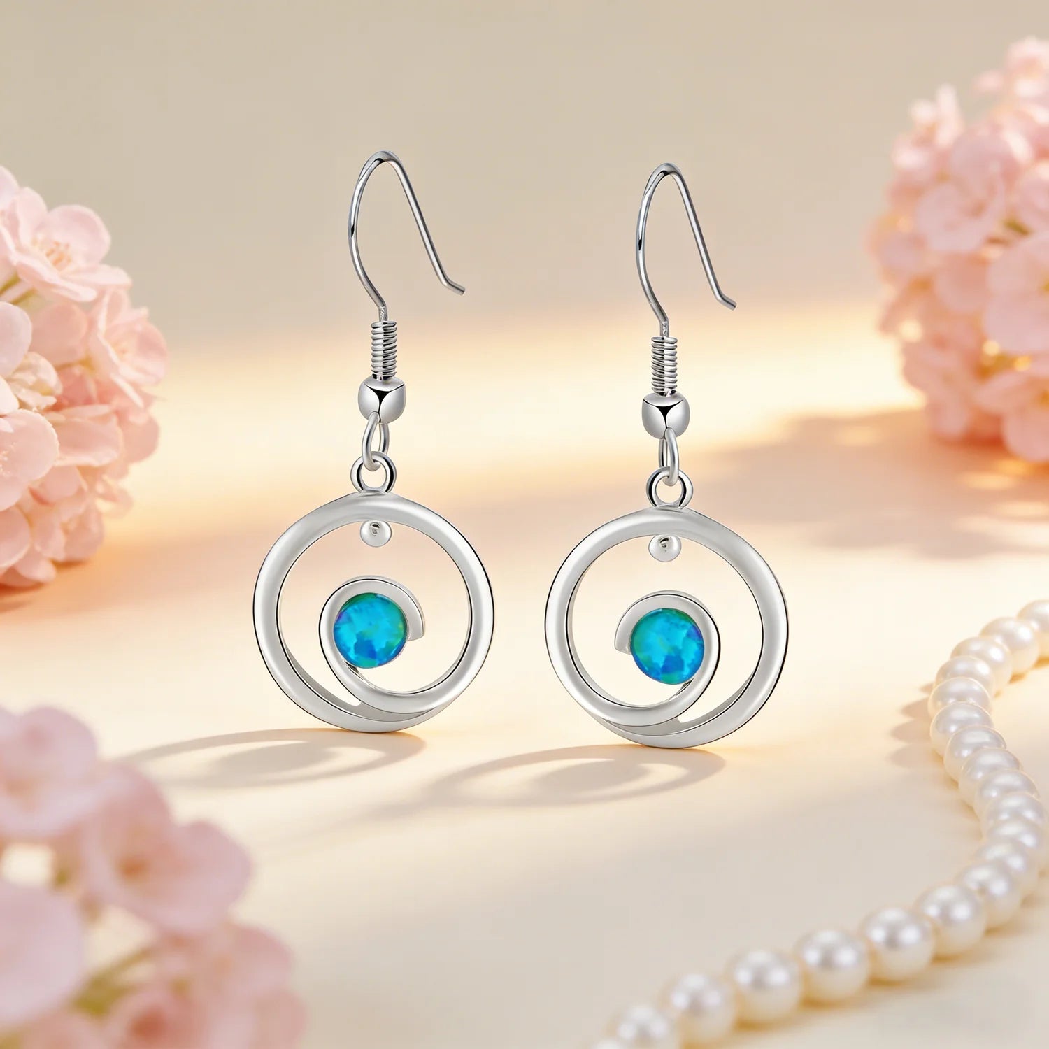 Boucles d’Oreilles Pierre Bleue Chic — Élégance Lumineuse - FoytiShop