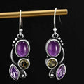 Boucles d’Oreilles Pierre Violette Élégante — Brillance & Féminité - FoytiShop