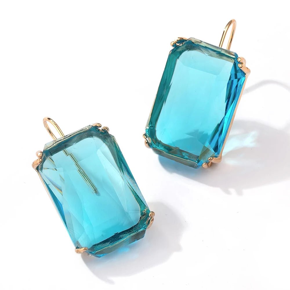 💎 Boucles d'Oreilles Zircon Carrées Brillantes Femme - Élégance Moderne - FoytiShop