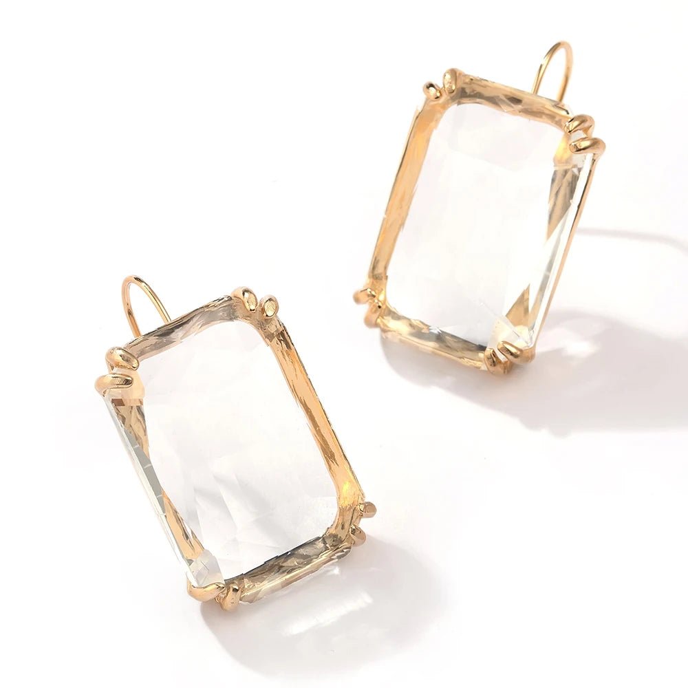 💎 Boucles d'Oreilles Zircon Carrées Brillantes Femme - Élégance Moderne - FoytiShop