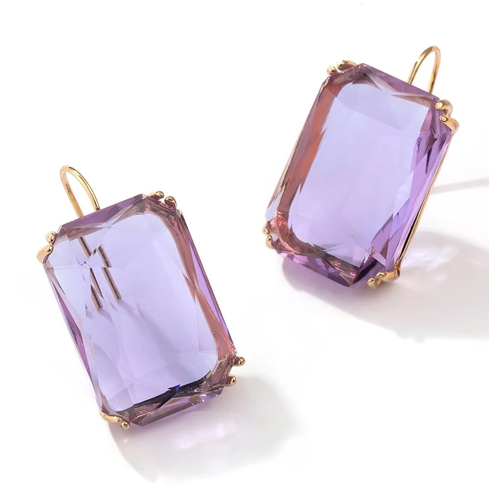 💎 Boucles d'Oreilles Zircon Carrées Brillantes Femme - Élégance Moderne - FoytiShop