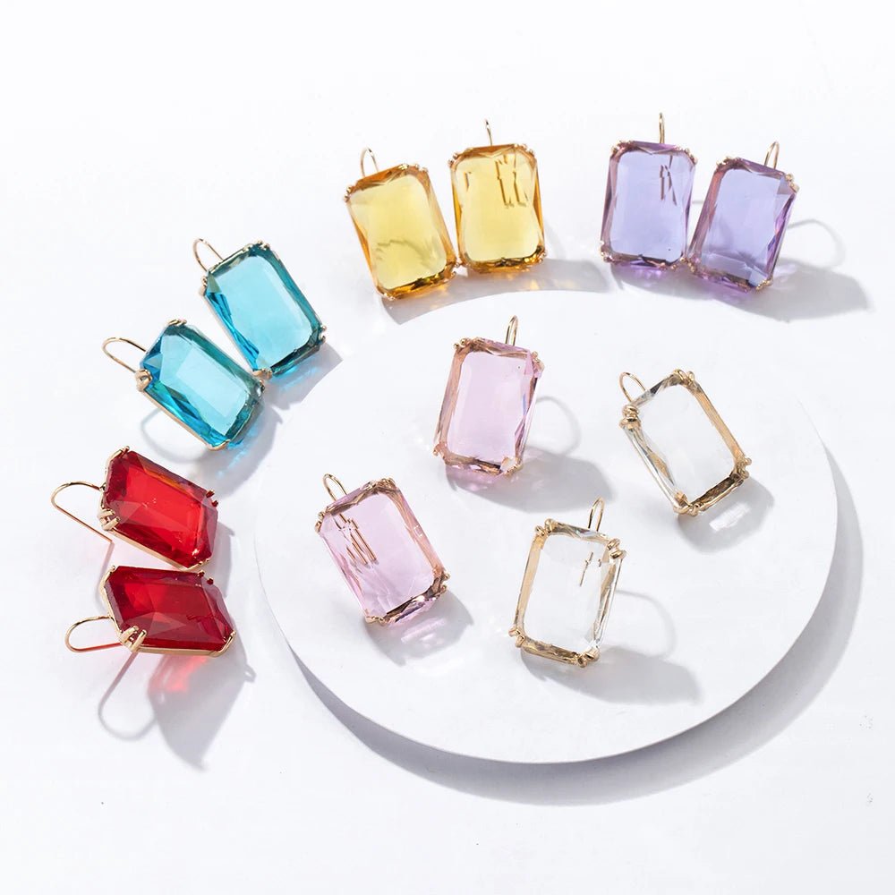 💎 Boucles d'Oreilles Zircon Carrées Brillantes Femme - Élégance Moderne - FoytiShop