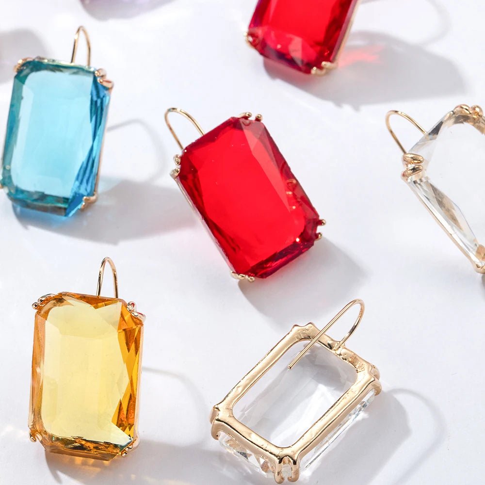 💎 Boucles d'Oreilles Zircon Carrées Brillantes Femme - Élégance Moderne - FoytiShop