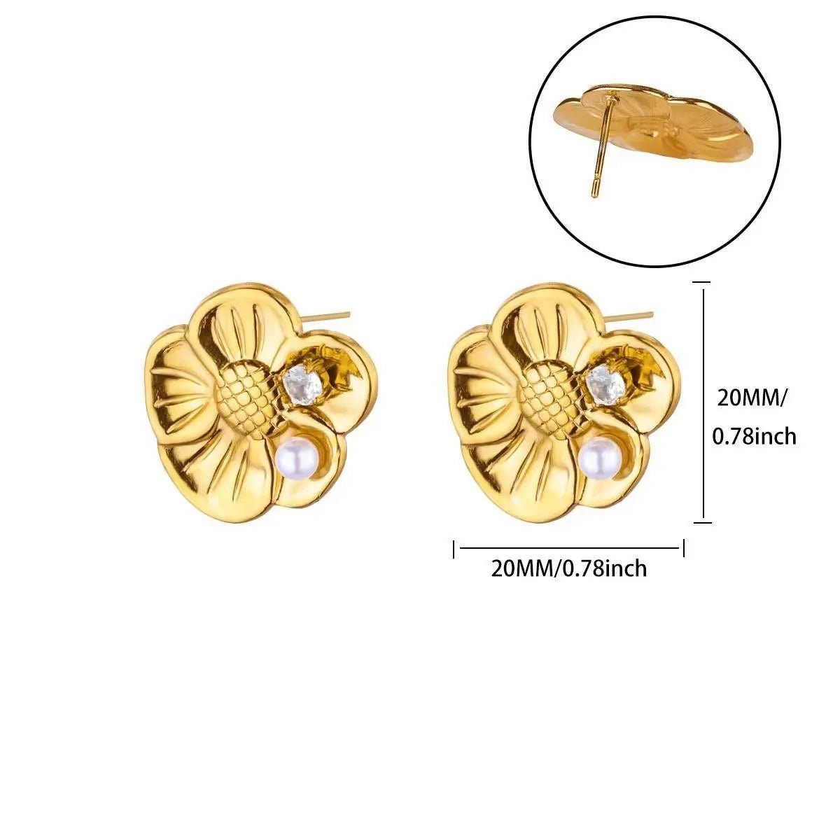 💎 Boucles d'Oreilles Zircon Rondes Luxe Femme - Classique Élégant - FoytiShop