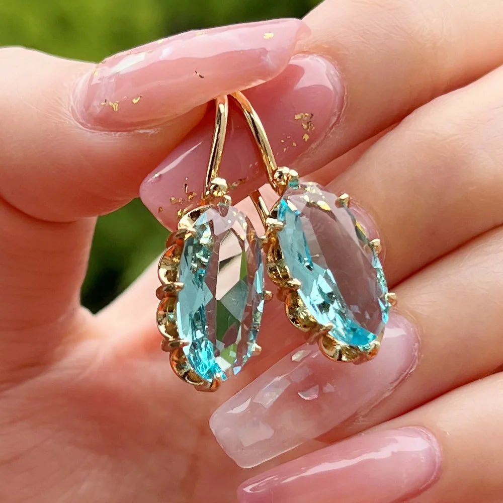 Boucles d'Oreilles Zircone Violette - Femme - FoytiShop