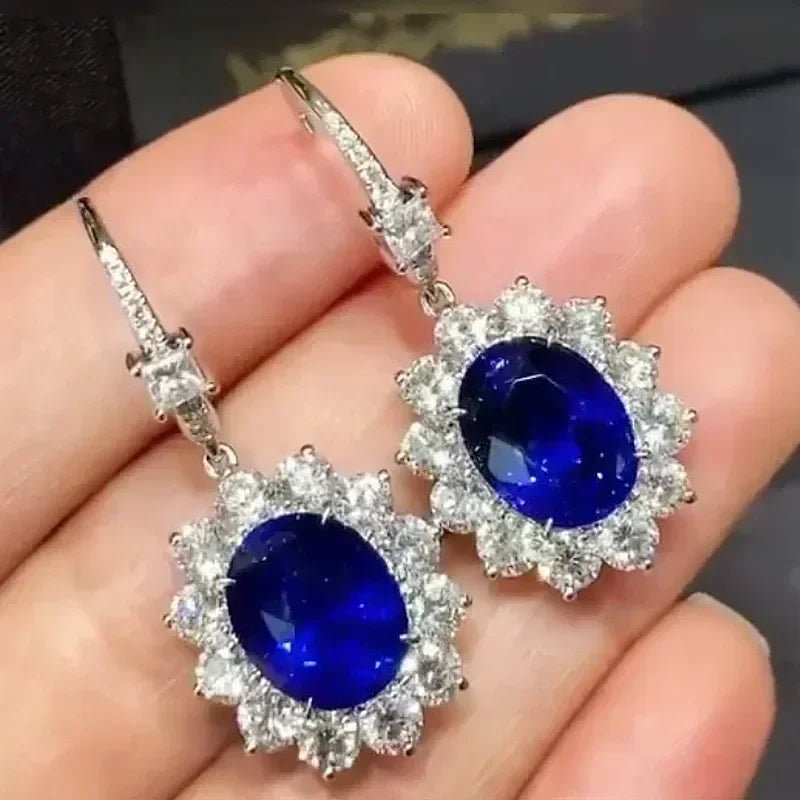 Boucles d'Oreilles Zircone Violette - Femme - FoytiShop