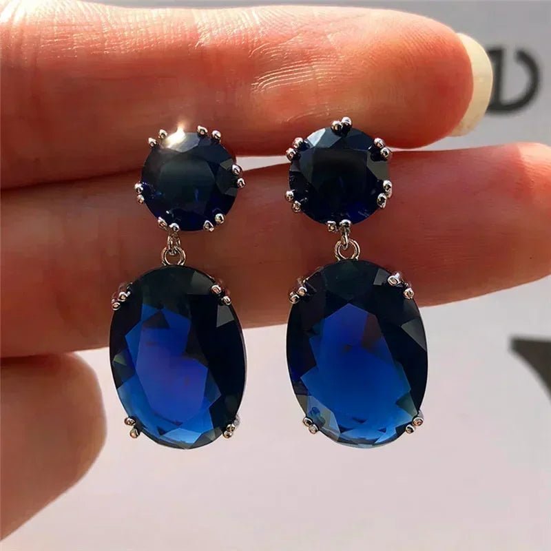 Boucles d'Oreilles Zircone Violette - Femme - FoytiShop