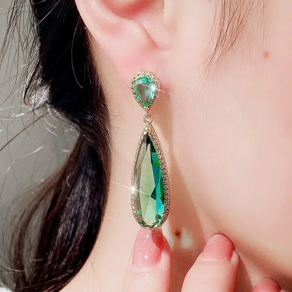 Boucles d'Oreilles Zircone Violette - Femme - FoytiShop