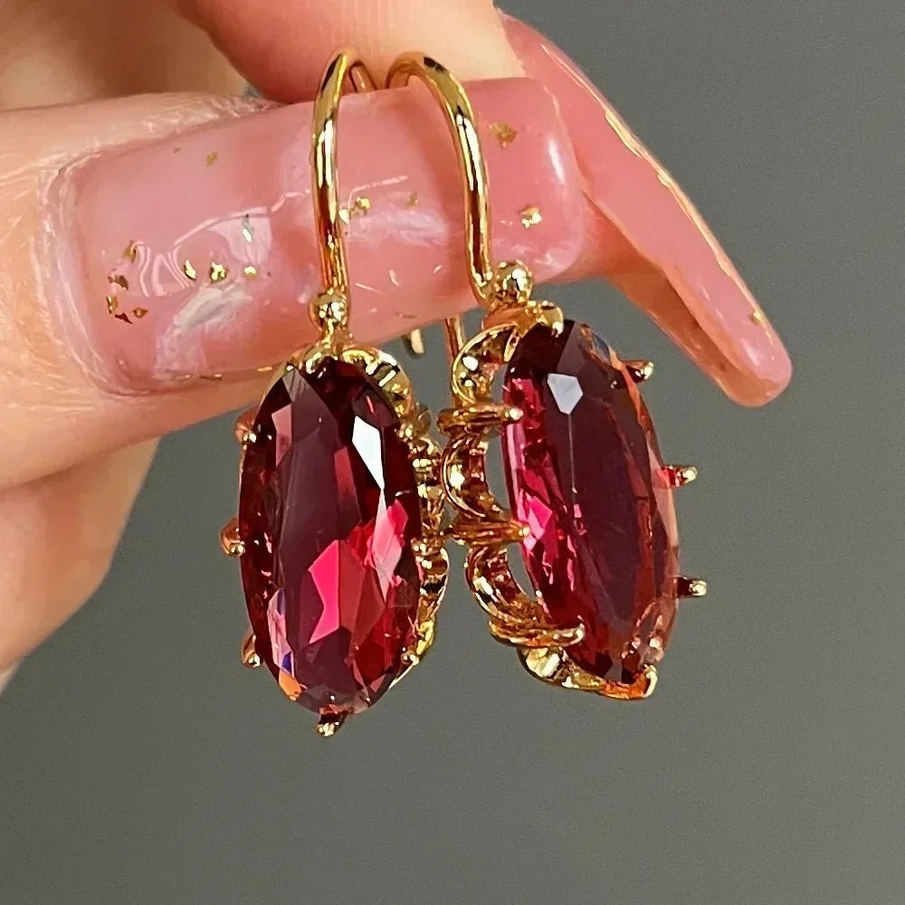 Boucles d'Oreilles Zircone Violette - Femme - FoytiShop