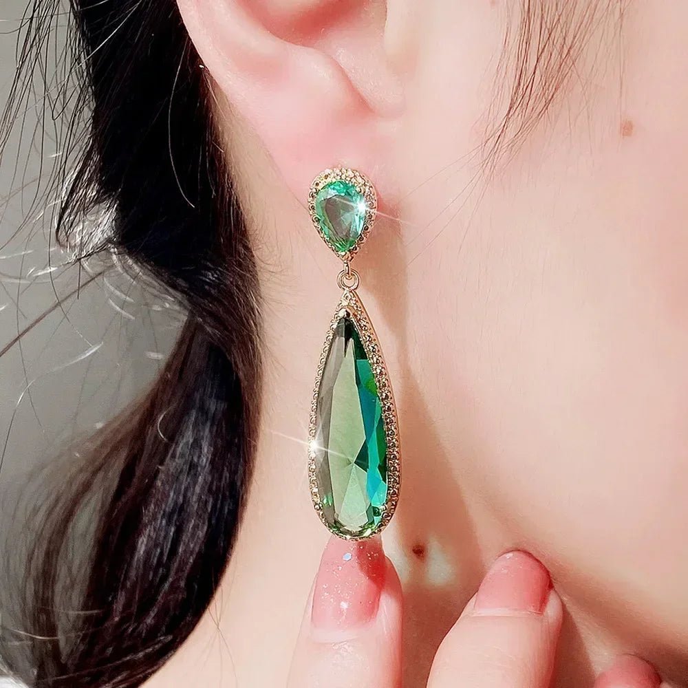 Boucles d'Oreilles Zircone Violette - Femme - FoytiShop