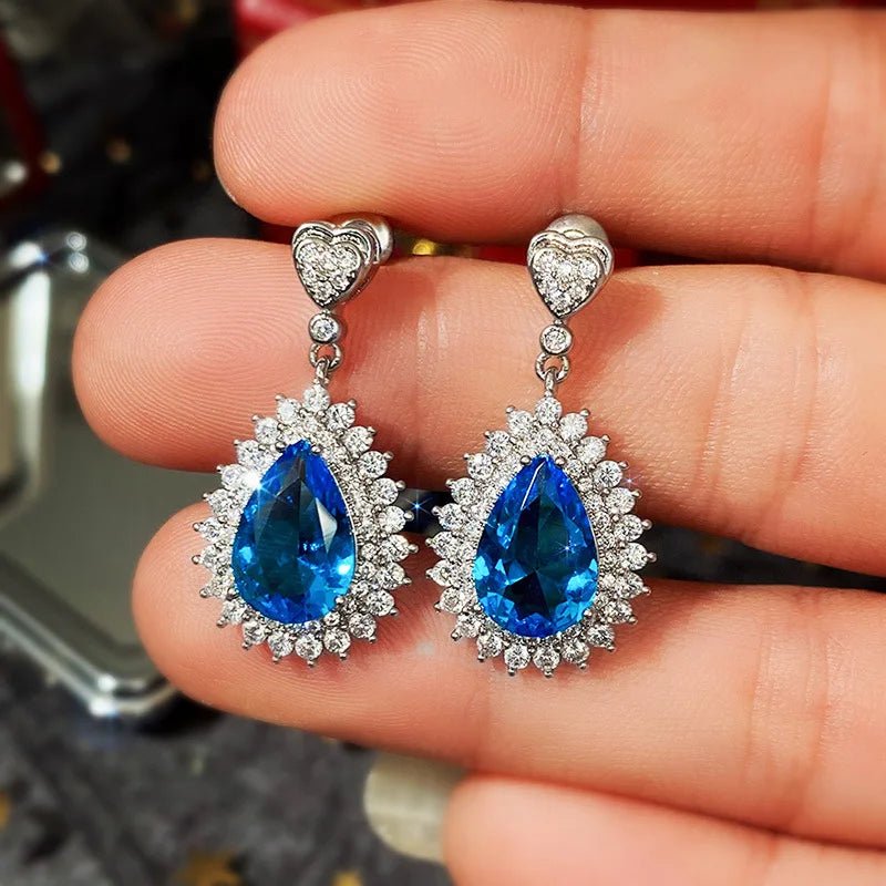 Boucles d'Oreilles Zircone Violette - Femme - FoytiShop