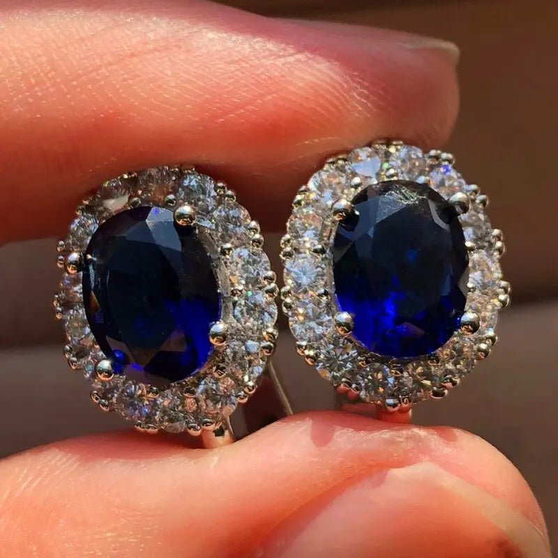 Boucles d'Oreilles Zircone Violette - Femme - FoytiShop