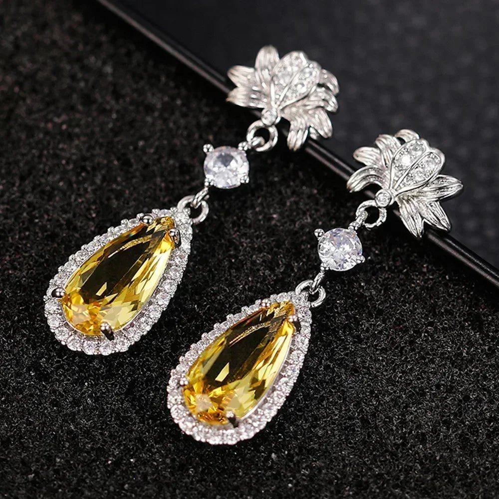 Boucles d'Oreilles Zircone Violette - Femme - FoytiShop