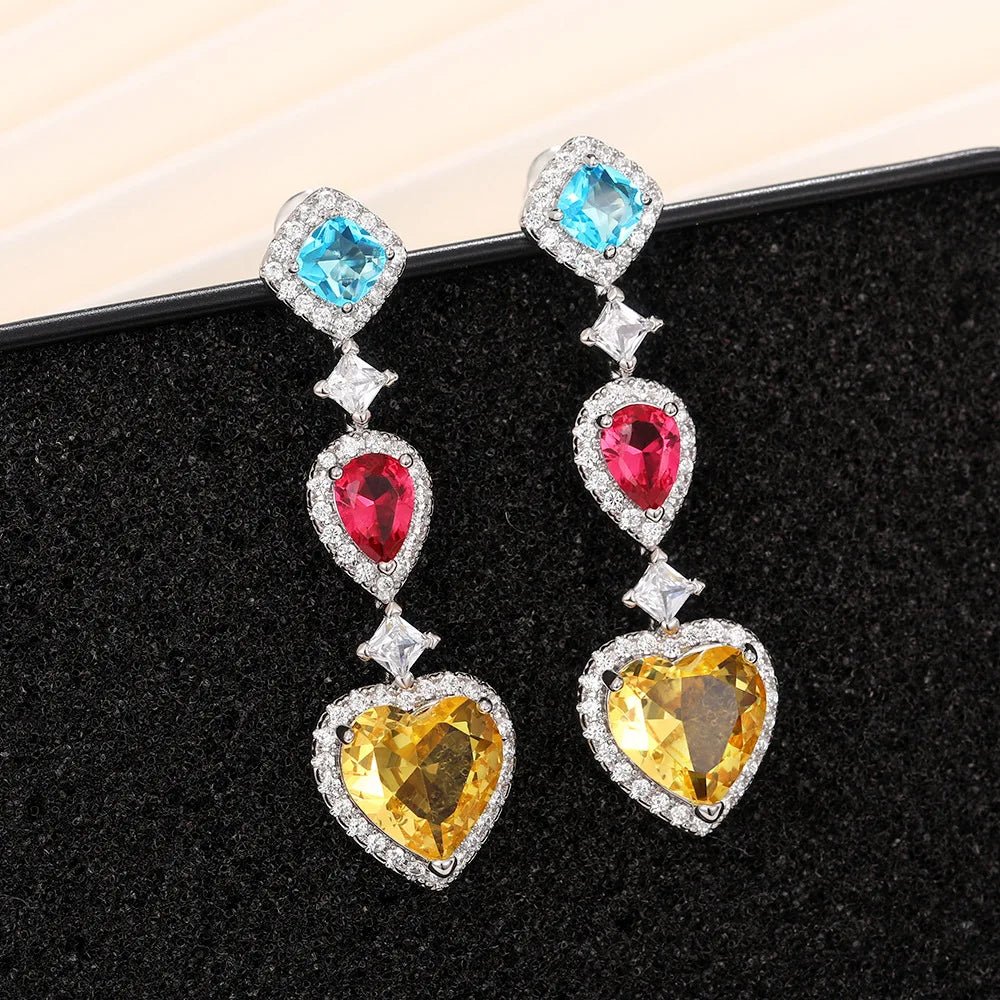 Boucles d'Oreilles Zircone Violette - Femme - FoytiShop