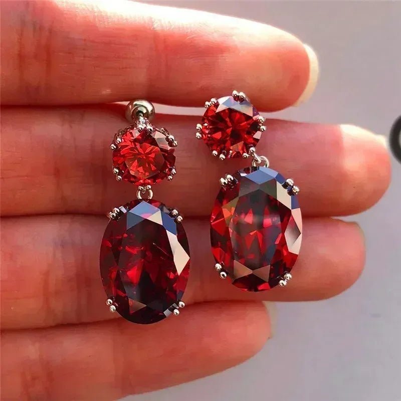 Boucles d'Oreilles Zircone Violette - Femme - FoytiShop