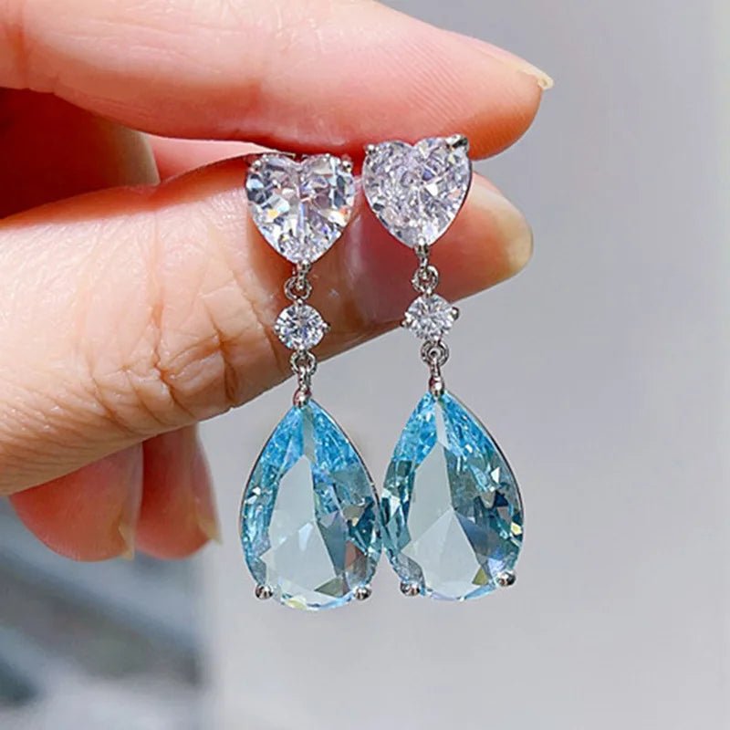 Boucles d'Oreilles Zircone Violette - Femme - FoytiShop
