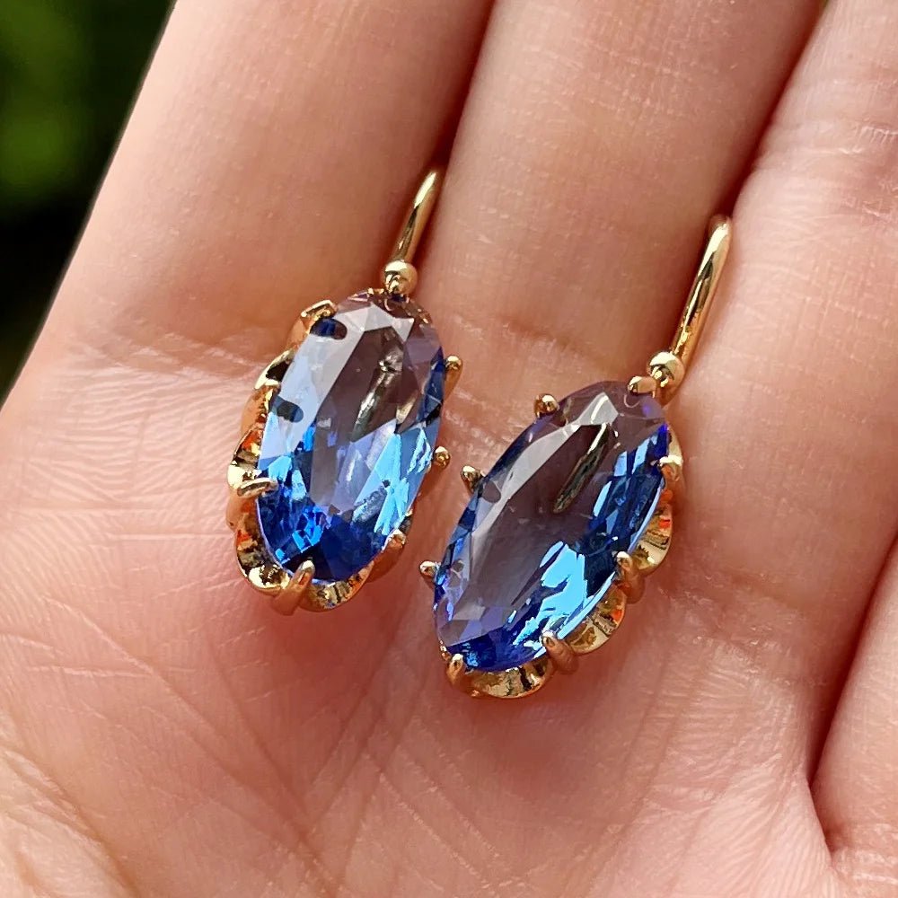Boucles d'Oreilles Zircone Violette - Femme - FoytiShop