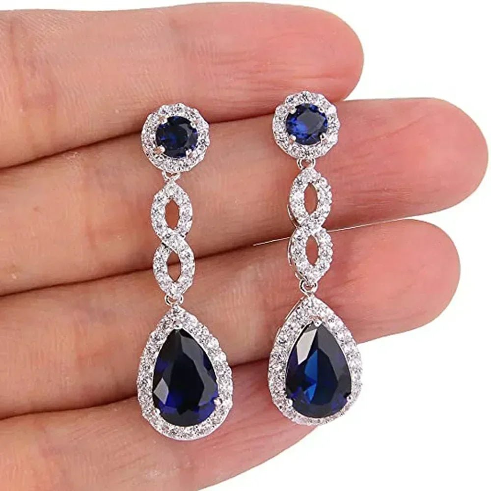 Boucles d'Oreilles Zircone Violette - Femme - FoytiShop