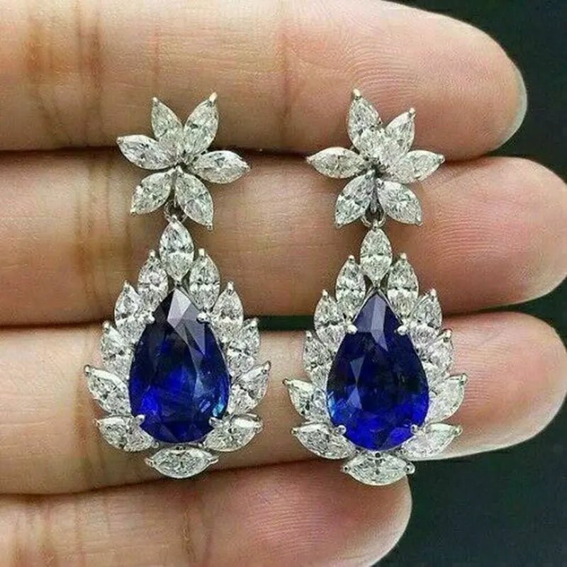 Boucles d'Oreilles Zircone Violette - Femme - FoytiShop