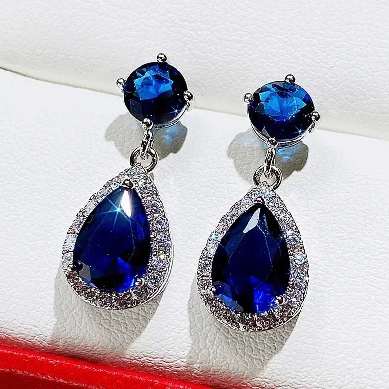 Boucles d'Oreilles Zircone Violette - Femme - FoytiShop
