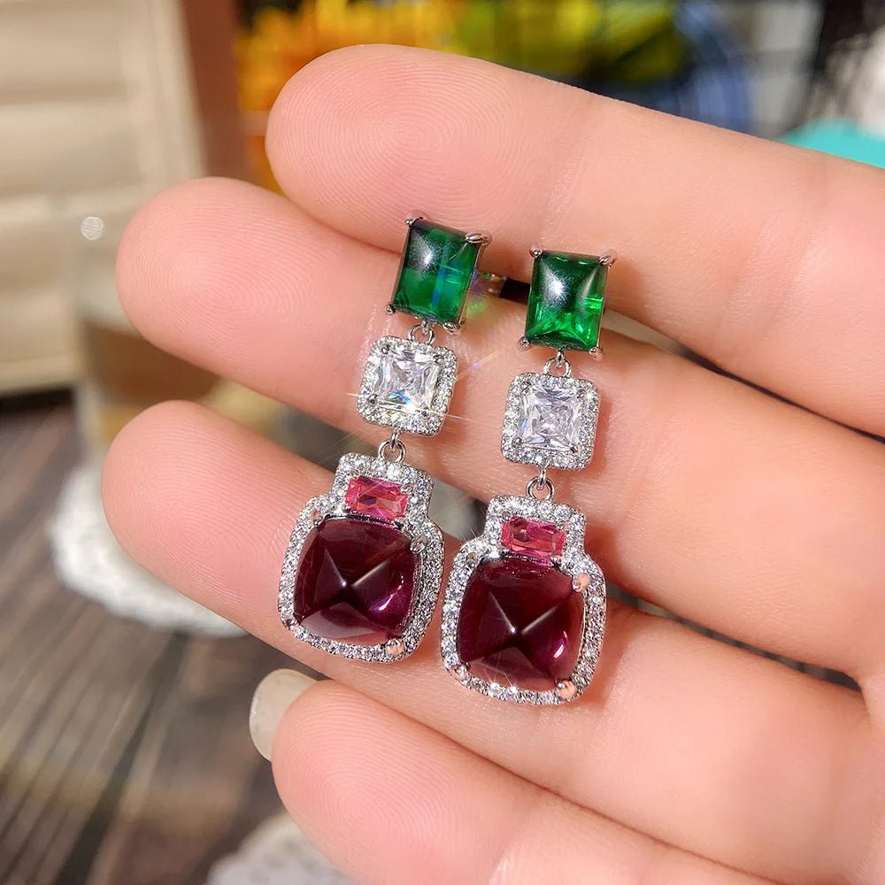 Boucles d'Oreilles Zircone Violette - Femme - FoytiShop