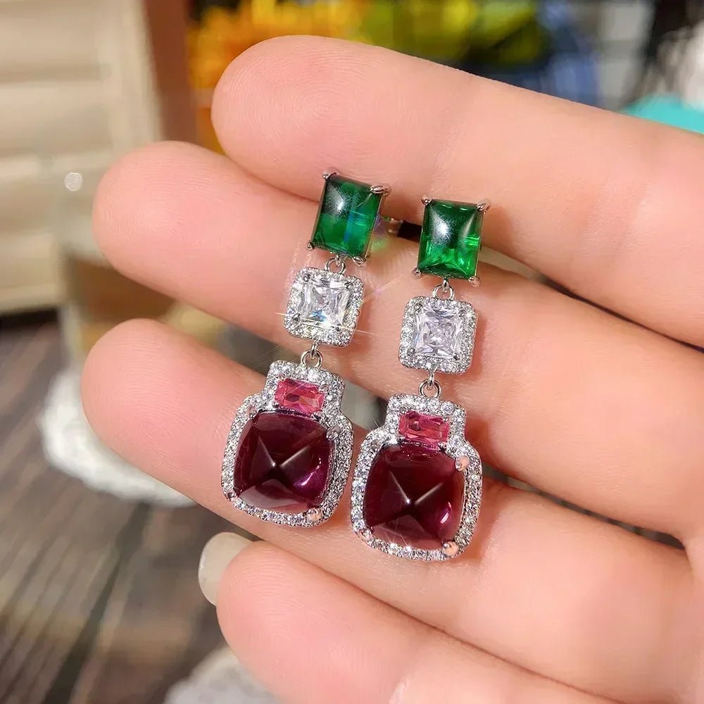 Boucles d'Oreilles Zircone Violette - Femme - FoytiShop