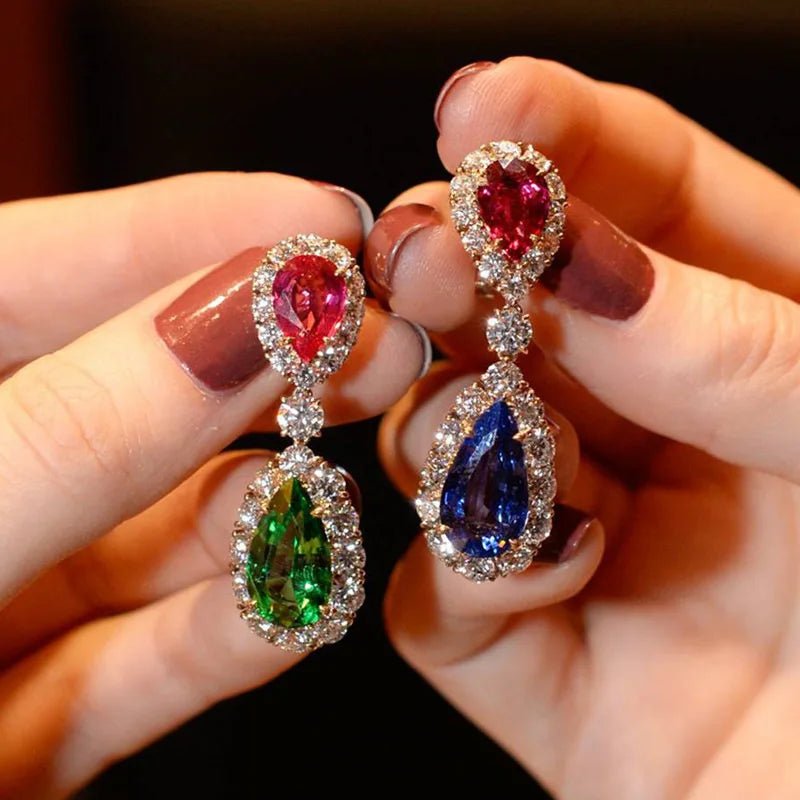 Boucles d'Oreilles Zircone Violette - Femme - FoytiShop