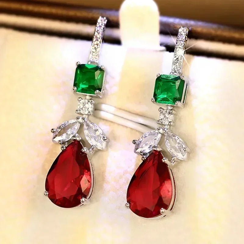 Boucles d'Oreilles Zircone Violette - Femme - FoytiShop
