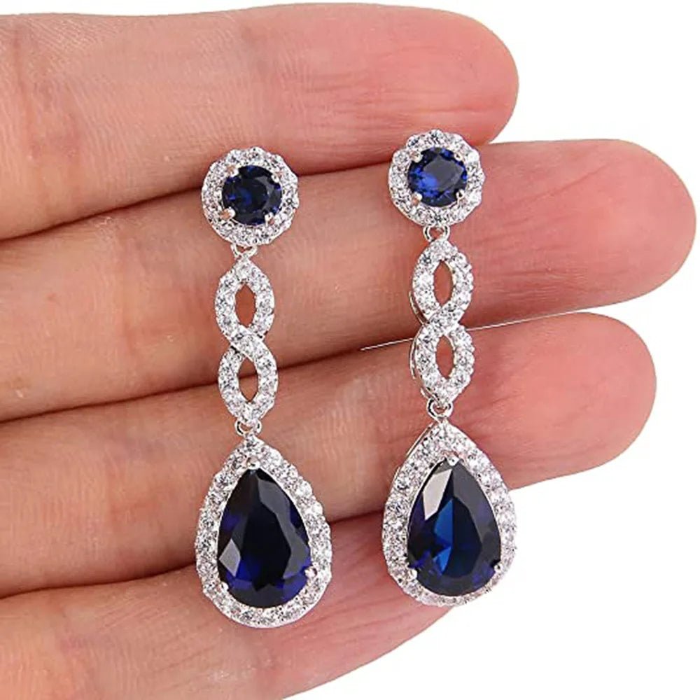 Boucles d'Oreilles Zircone Violette - Femme - FoytiShop