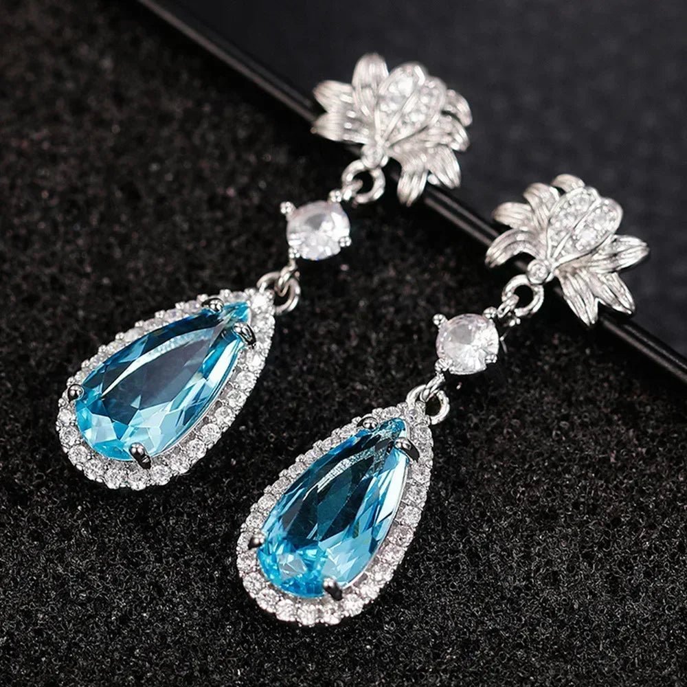 Boucles d'Oreilles Zircone Violette - Femme - FoytiShop