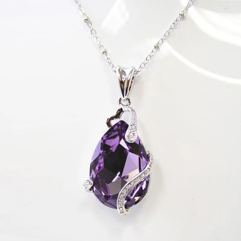 Boucles d'Oreilles Zircone Violette - Femme - FoytiShop