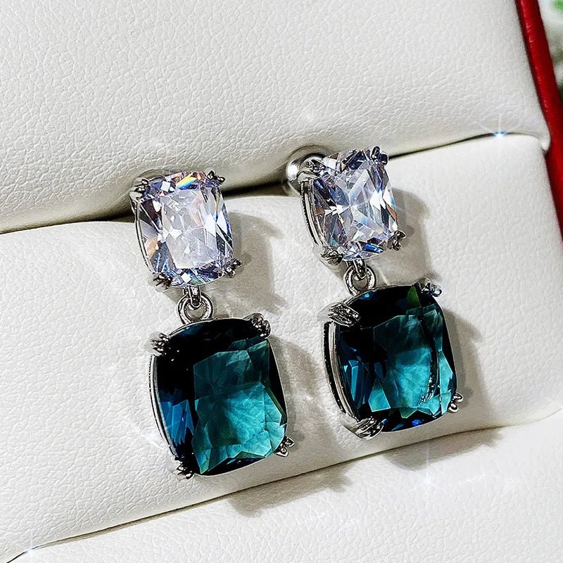 Boucles d'Oreilles Zircone Violette - Femme - FoytiShop
