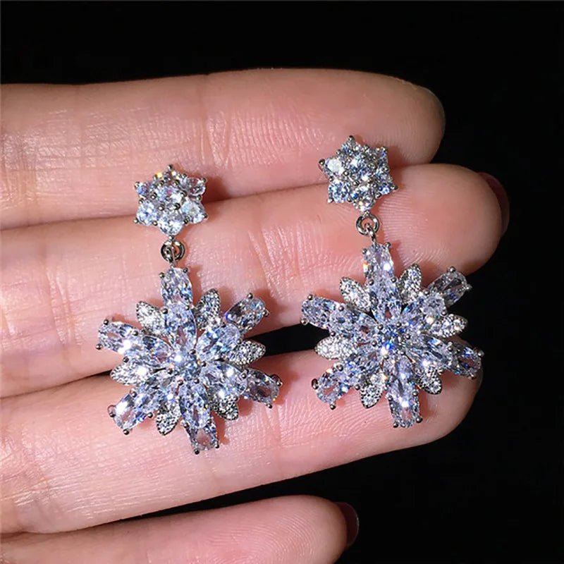Boucles d'Oreilles Zircone Violette - Femme - FoytiShop