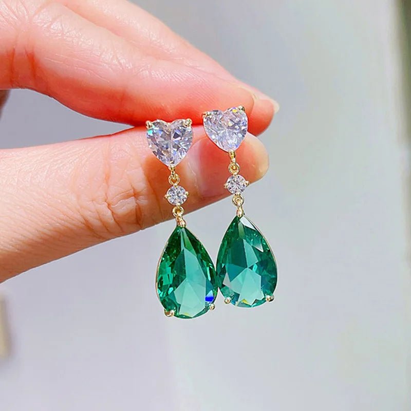 Boucles d'Oreilles Zircone Violette - Femme - FoytiShop