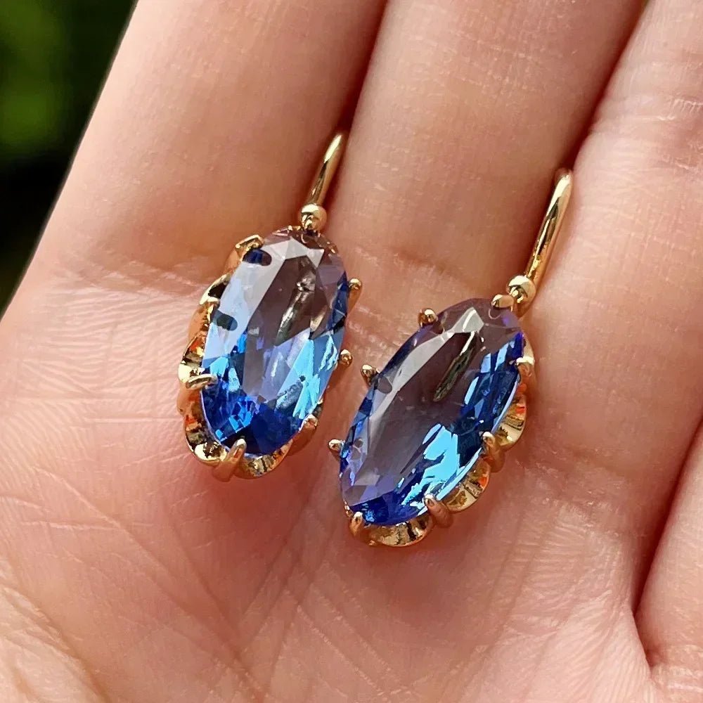 Boucles d'Oreilles Zircone Violette - Femme - FoytiShop