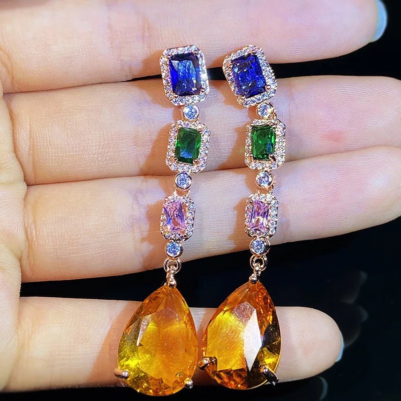 Boucles d'Oreilles Zircone Violette - Femme - FoytiShop