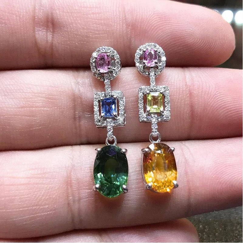 Boucles d'Oreilles Zircone Violette - Femme - FoytiShop