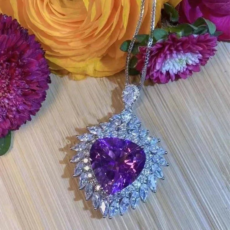 Boucles d'Oreilles Zircone Violette - Femme - FoytiShop