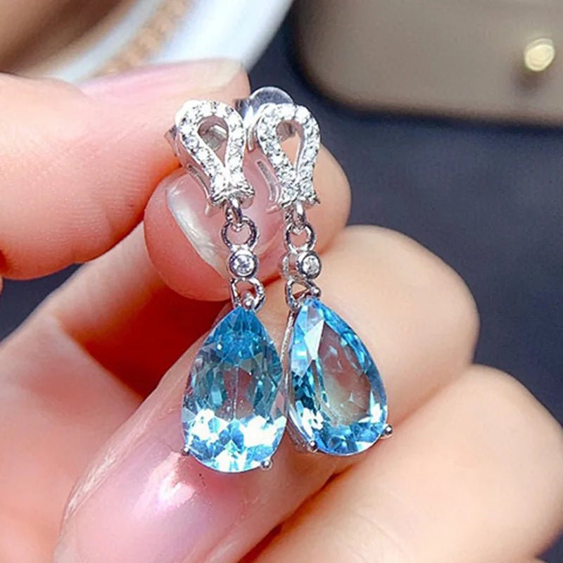 Boucles d'Oreilles Zircone Violette - Femme - FoytiShop