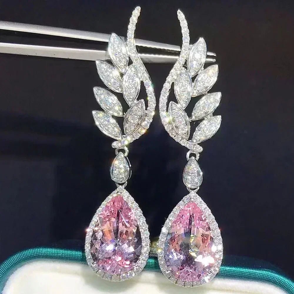 Boucles d'Oreilles Zircone Violette - Femme - FoytiShop