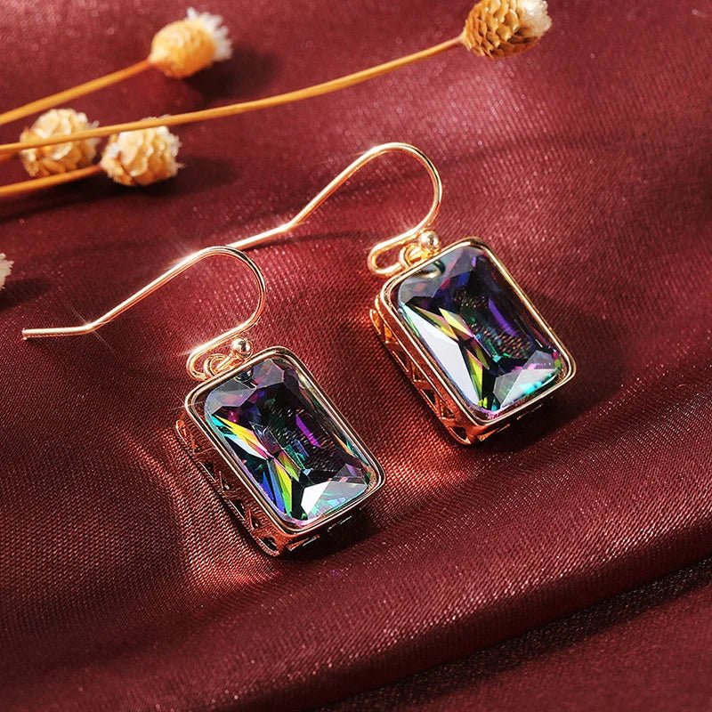Boucles d'Oreilles Zircone Violette - Femme - FoytiShop