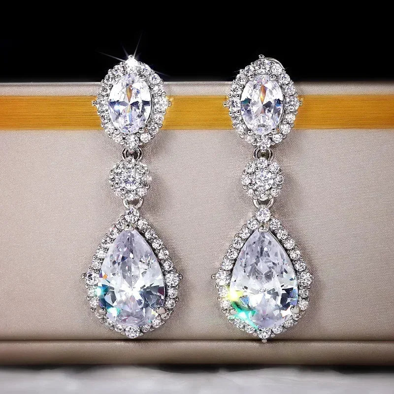 Boucles d'Oreilles Zircone Violette - Femme - FoytiShop
