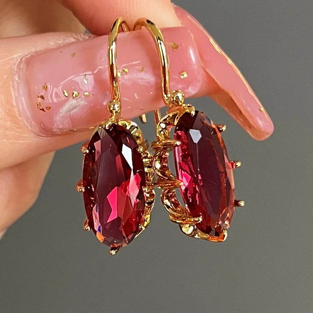 Boucles d'Oreilles Zircone Violette - Femme - FoytiShop