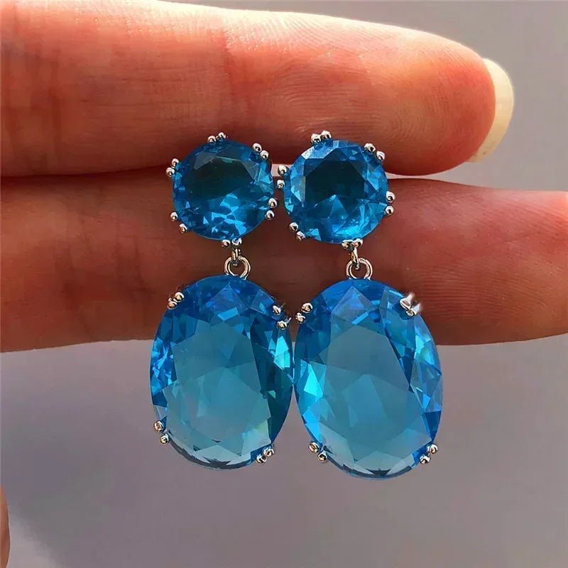Boucles d'Oreilles Zircone Violette - Femme - FoytiShop