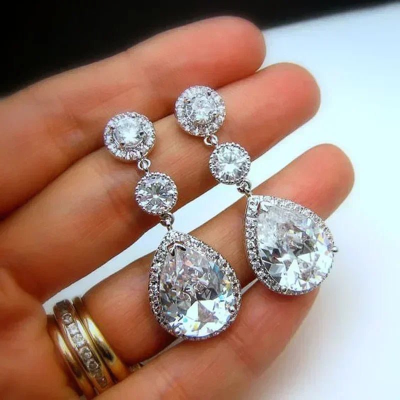 Boucles d'Oreilles Zircone Violette - Femme - FoytiShop