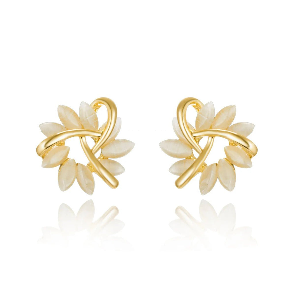 Boucles Élégance Délicate — Style Minimaliste - blanc doré - FoytiShop