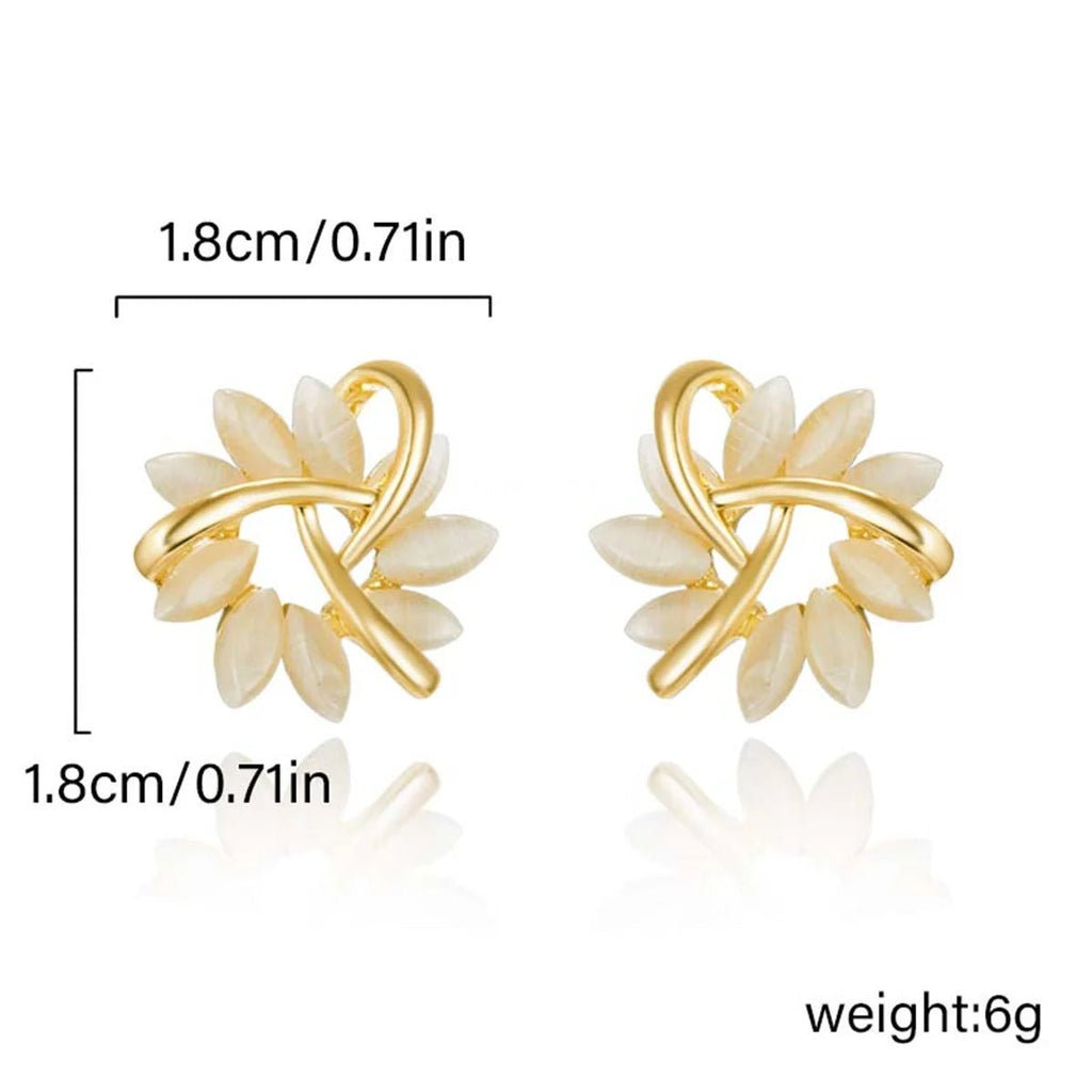Boucles Élégance Délicate — Style Minimaliste - blanc doré - FoytiShop