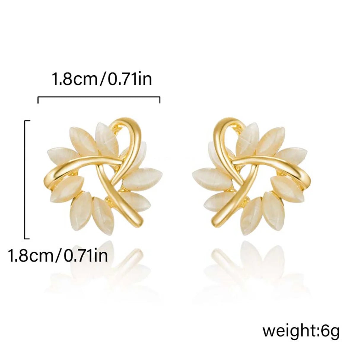 Boucles Élégance Délicate — Style Minimaliste - blanc doré - FoytiShop