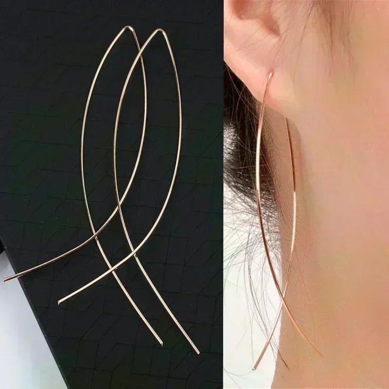 Boucles Élégance Délicate — Style Minimaliste - noire doré - FoytiShop