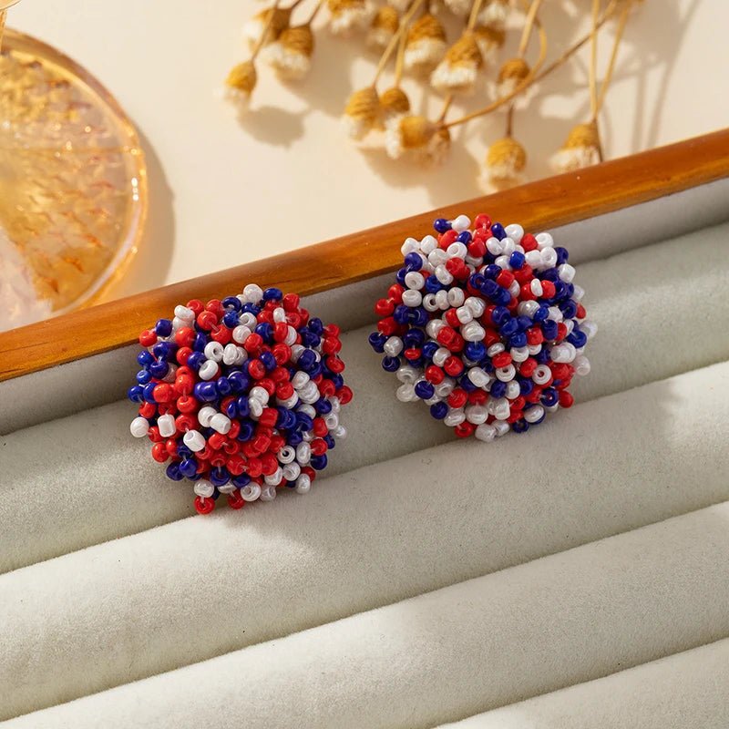 Boucles perles / studs colorées - FoytiShop